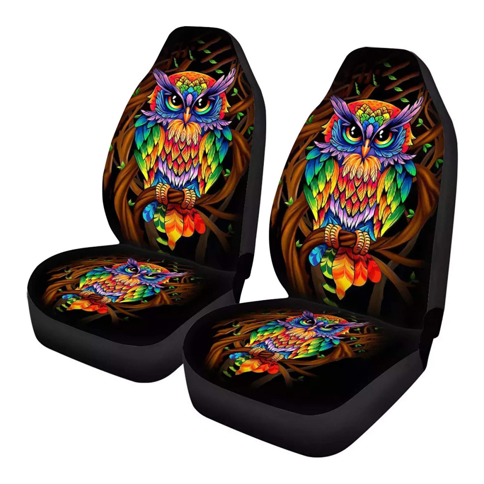 Showudesigns Universal Car Seat Cover Full Set Flower Bee Print Front Seat Covers 2 pc Protector Car Mat Covers, Fit Most Vehicle, Cars, Sedan, Truck, SUV, Van Yellow — view 22