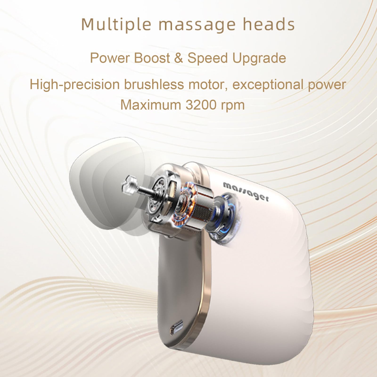 Pocket Massage Gun, Mini Massagepistole, Tiefenmassagegerät mit 3 Massageaufsätzen und 4 Geschwindigkeiten, Klein & Leise Muskel Percussion Massagegerät, Handmassagegerät für Rücken Nacken Beine