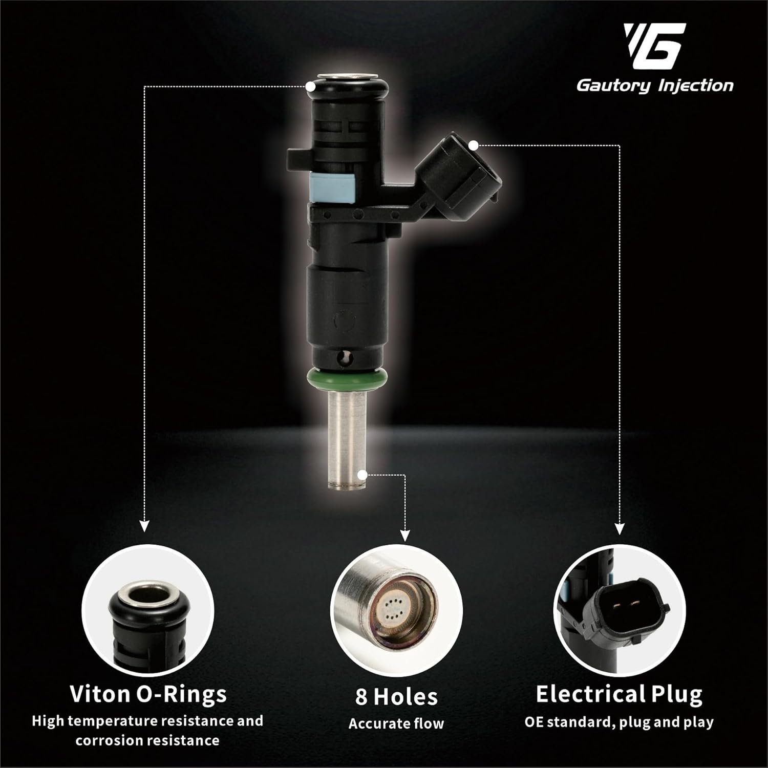 FJ1067 Fuel injectors Compatible with Volkswagen VW Beetle 2008-2018, Passat 2012-2014, Golf 2010-2014, Jetta 2007-2017, Bora 2007-2010, Rabbit 2006-2009 L5 2.5L Set of 5 Replace 85212237 07K906031C