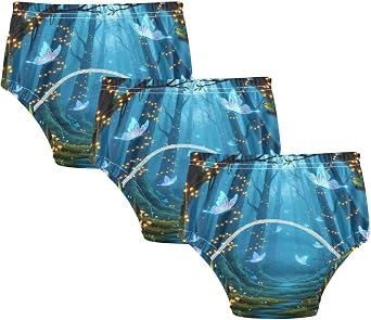Potty Training Underwear 3 Packs Enchanted Forest Glow Lights Toilet Training Pants for Toddler Girls Boys,