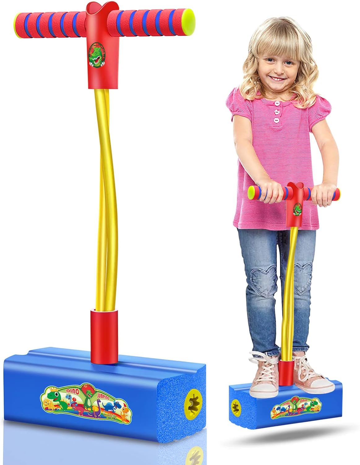 Pogo Stick for Kids, Foam Pogo Jumper & Bouncing Pogo Ball Stick Toys for Kids Toddlers Boys Girls and Up Gifts- Fun and Safe Sport Games,Autism Toys,Blue : Toys & Games