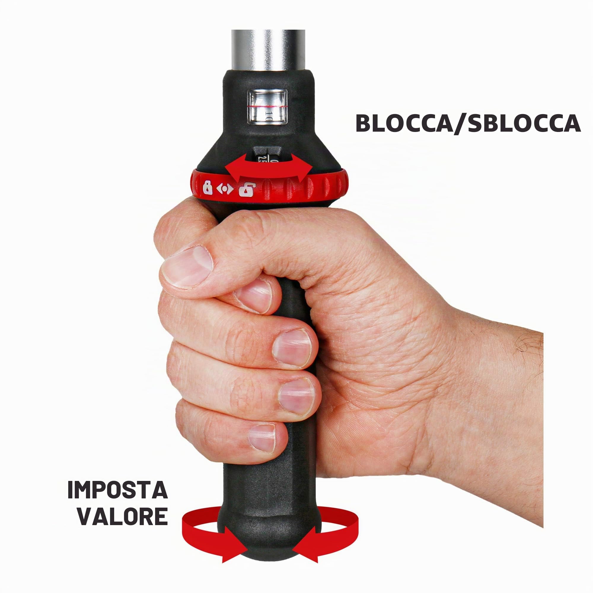STIER Chiave dinamometrica cricchetto reversibile da 1/2 pollice, range di coppia 80-400 Nm, alta precisione di rilascio, funzione di inversione, segnale di rilascio, attacco quadrato, DIN 3120.