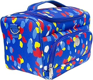 Vanity - Beauty case semirigida, 25 cm, per trucchi da viaggio, Vanity da donna, blu