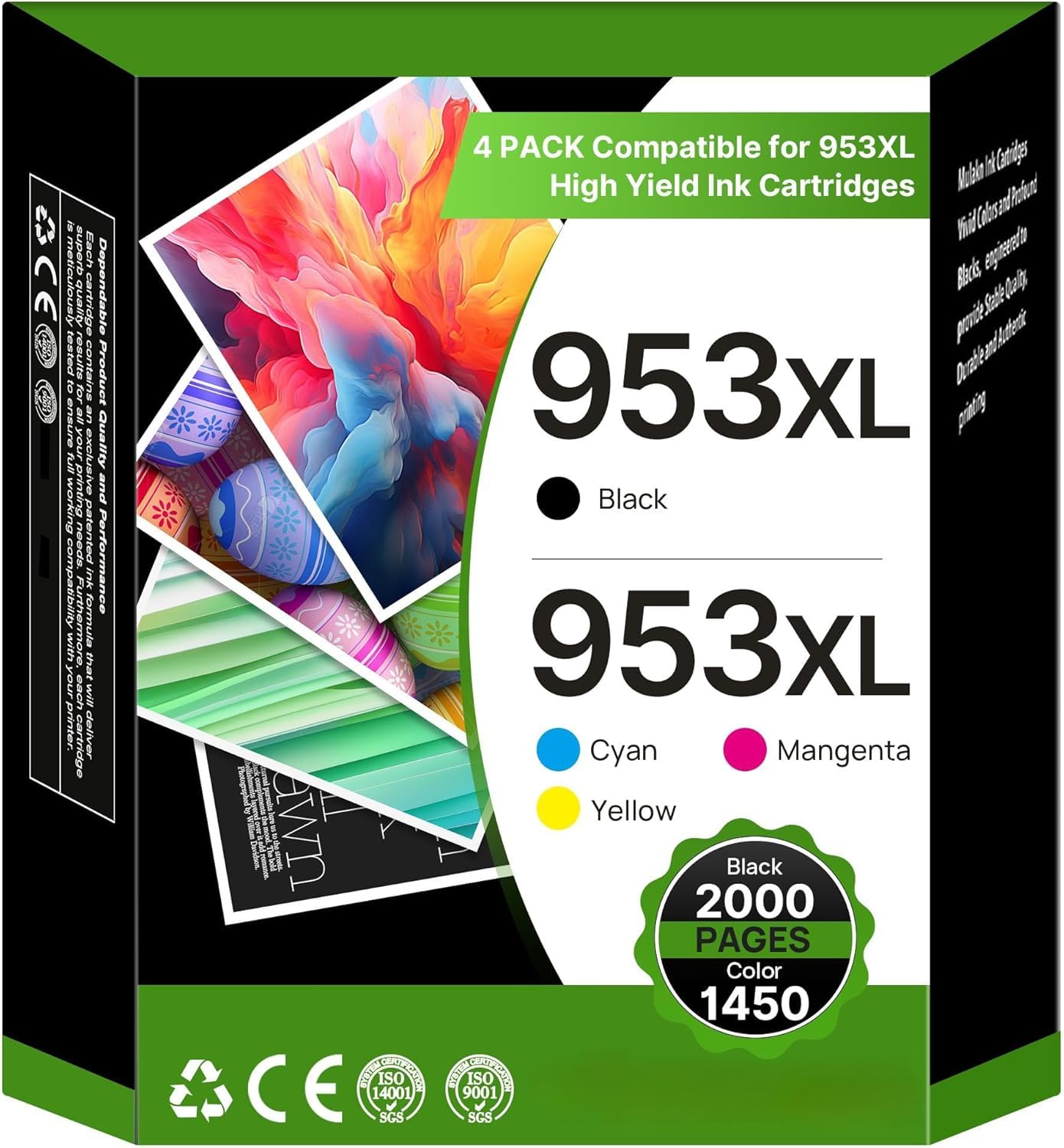 953 XL Multipack Cartucce per HP 953 953XL Compatibili per HP Officejet Pro 7740 7720 8715 8210 8710 8720 8730 8725 8740 7730 7700 (Nero Ciano Giallo Magenta)