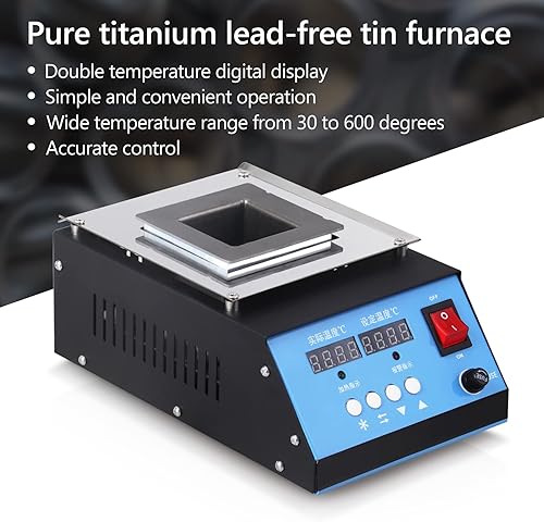 Miniatura 7 de Olla de soldadura de titanio sin plomo para soldar doble capacidad de visualización digital 5.1 lbs 500W 301,112.0 F