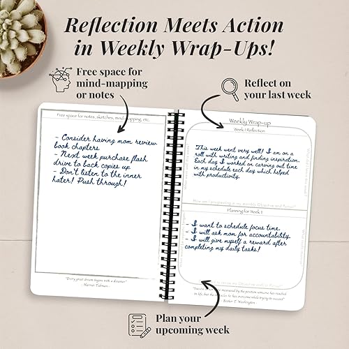 Miniatura 6 de Diario de objetivos de búsqueda  Agenda sin fecha de 6 meses  Un método único y realista para la productividad la motivación y el establecimiento de