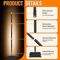 Vista 5 de Raspador de Pala Plana para Jardín, Pala Multifuncional de Limpieza de Jardín con Mango Largo de 59 Pulgadas, Raspador de Piso Resistente