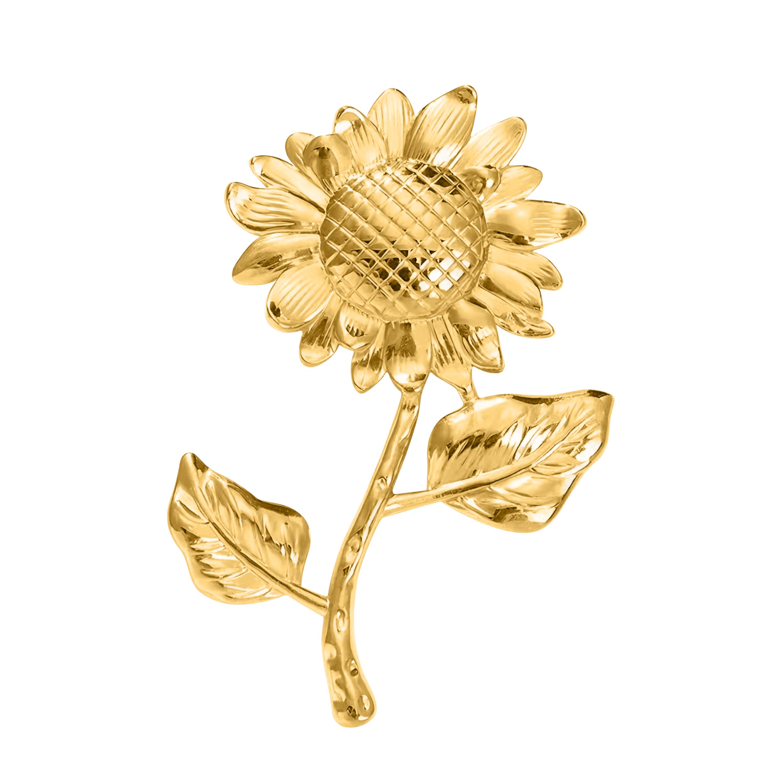 Broche de girasol para mujer con relieve sutil y acabado mate 8