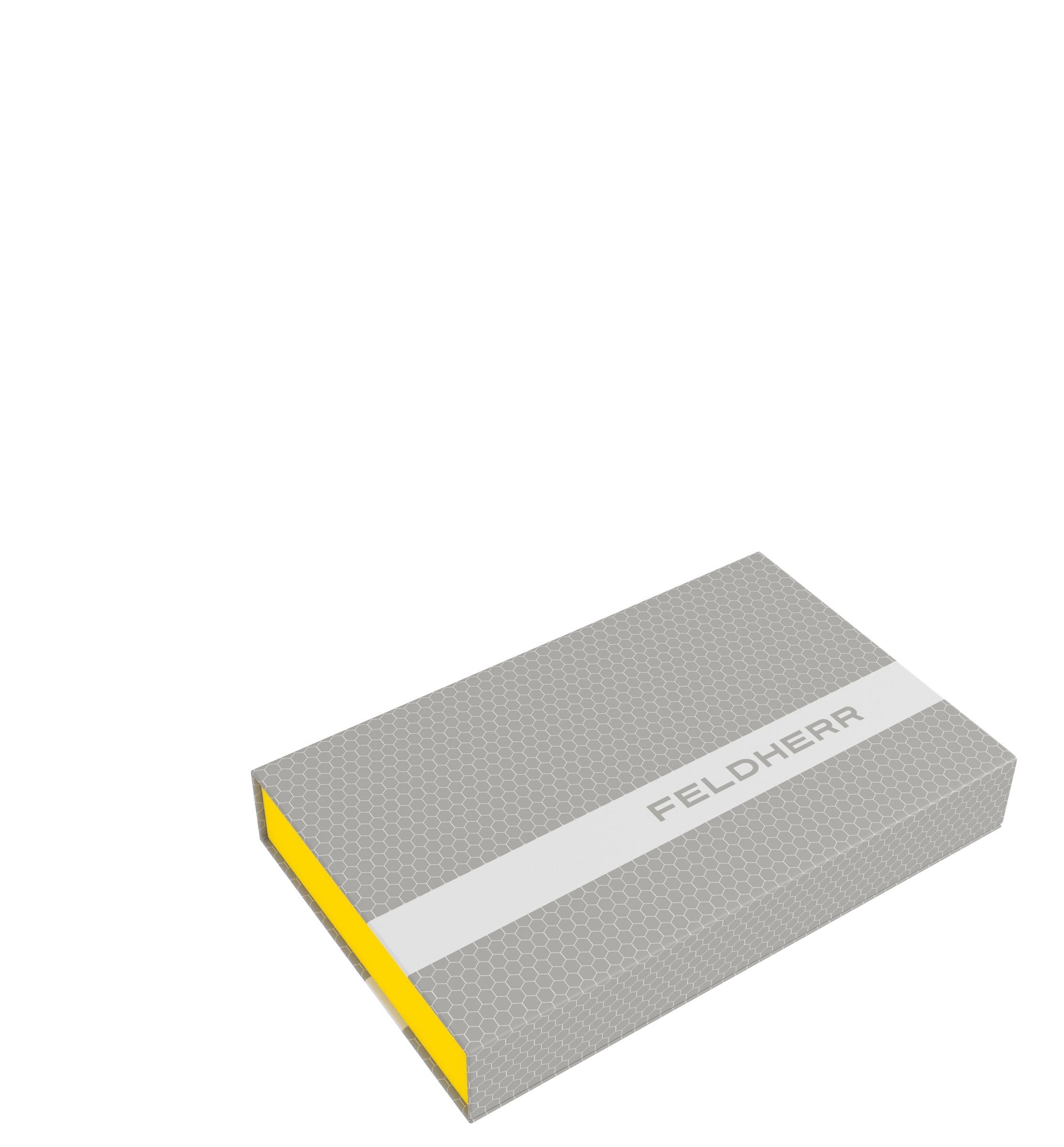 Feldherr Magnetbox gelb für Modelleisenbahnen, Loks und Fahrzeuge - 5 Stege für Spur Z - liegend