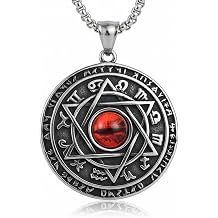 Red Eye Amulet Seal Solomon Hexagonal Necklace Vampire Necklace Men Empowerment Symbol Protection Talisman