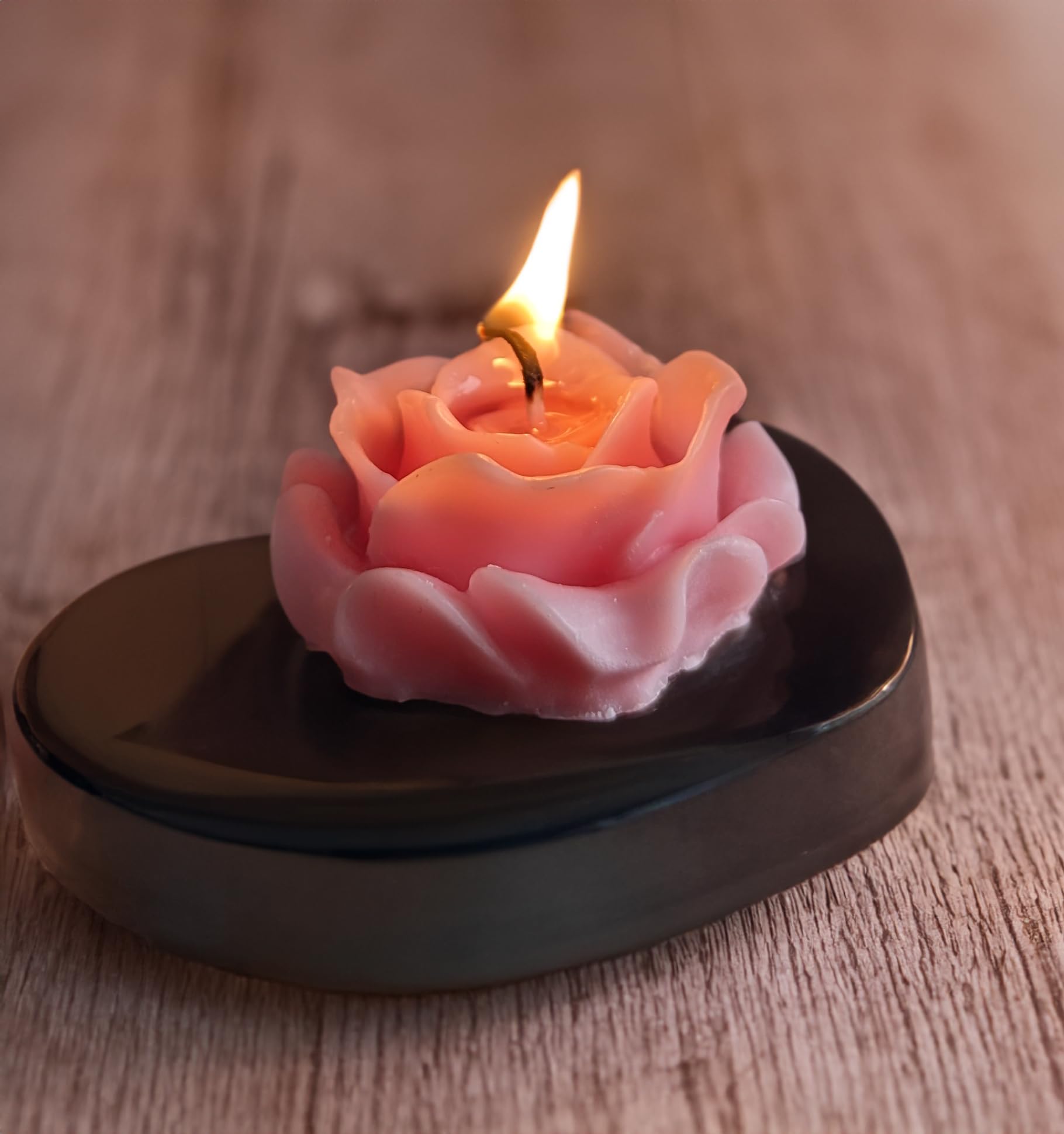 Candela A Forma Di Rosa - Decorativa, Colore Rosso, Fatto A Mano, In Confezione Regalo Nera - Foto 10