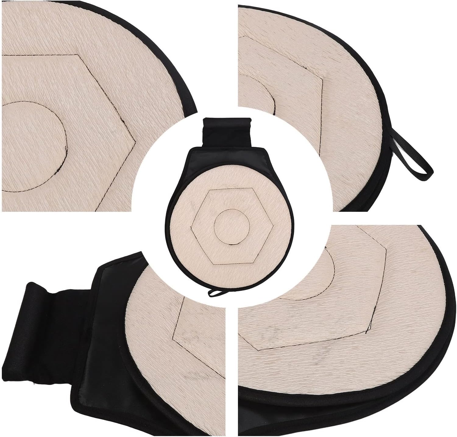 Horoper Swivel Seat Cushion, Round Car Cushion 360 Degrees Rotating Geometric Rhombic Shape Portable Rotating Seats Cushion for Elderly(Beige)