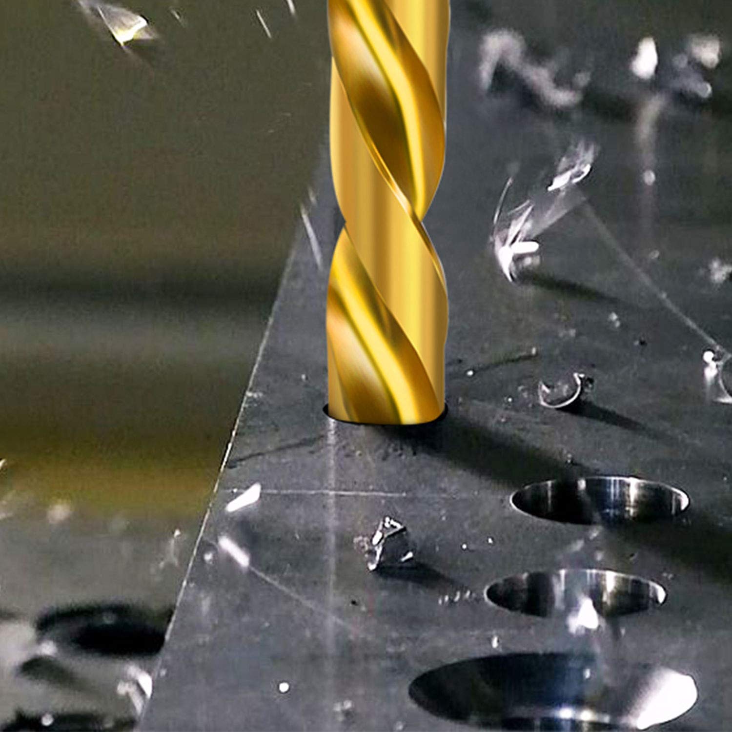 EnerTwist Juego de brocas de titanio para metal y madera, 230 piezas, anti-caminata 135° recubierto HSS