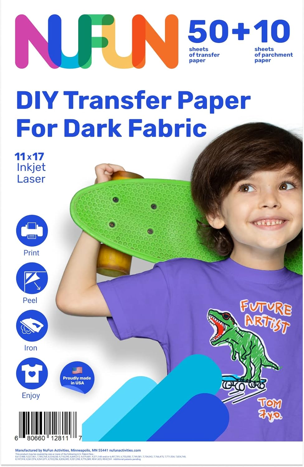 NuFun Activities Inkjet Printable IronOn Heat Tshirt Transfer Paper