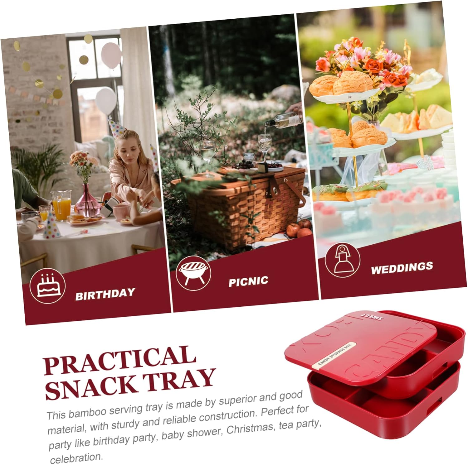 PRETYZOOM Candy Container Snack Holder Dried Fruit Desktop Box Stylish Nut Storage Case