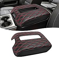 Vista 15 de KBH Funda para reposabrazos de consola central para Chevy Silverado y GMC Sierra 2019 2020 2021 2022 2023 2024 2025 2026, protector de tapa de Negro