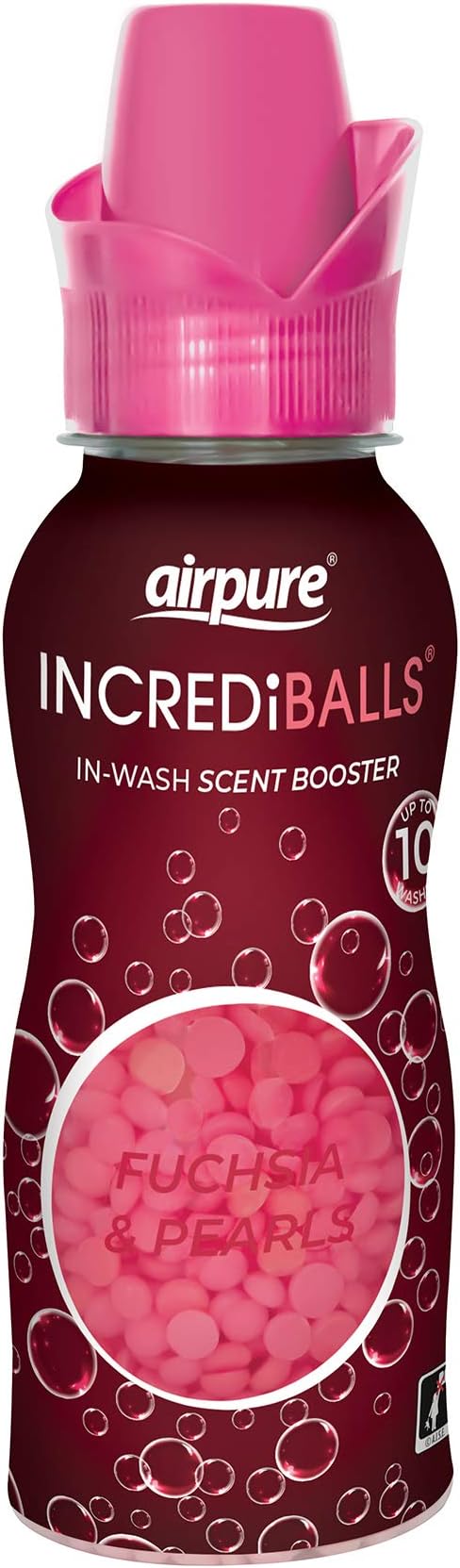 INCREDiBALLS in-Wash Scent Booster by Airpure, Enough for 10 Washes, Add to Laundry for Long-Lasting Fresh Scent to Household Fabrics, Keep Home & Office Smelling Clean - Fuchsia & Pearls Fragrance