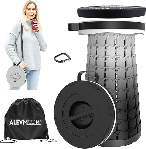 Miniatura 14 de ALEVMOOM Taburete plegable XL mejorado de 18.1 pulgadas con cojín, taburetes plegables portátiles para adultos, capacidad de 800 libras, taburete