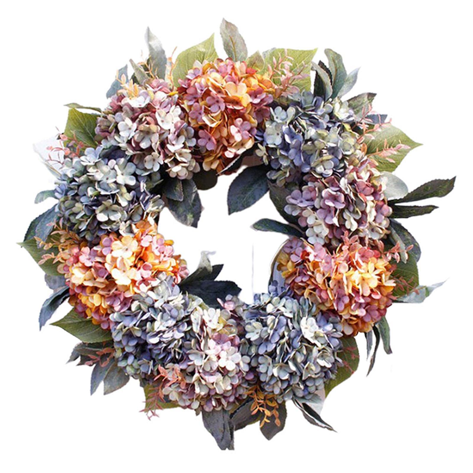 Couronne fleurs artificielles 56 cm sans entretien pour mur