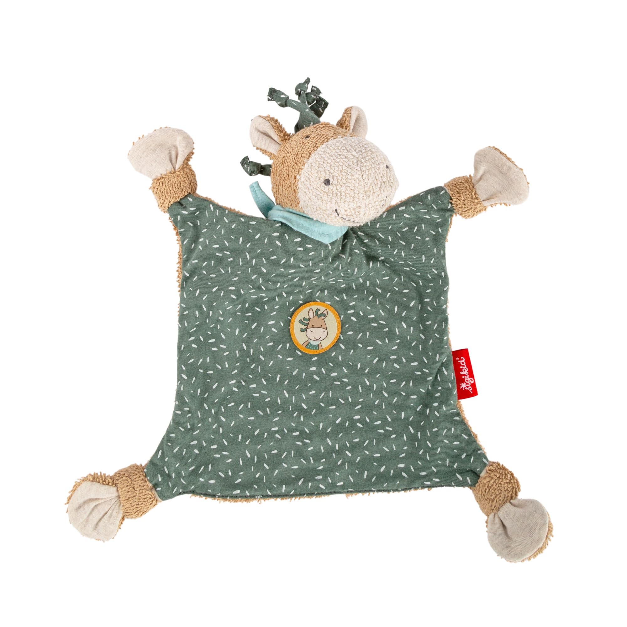 SIGIKID Schnuffeltuch Pony Wiah grün- Baby Schmusetuch - Spielzeug Stofftier Kuscheltier – Stofftuch für Neugeborene - Plüschtier zum Trösten für Babys und Kleinkinder ab Geburt geeignet