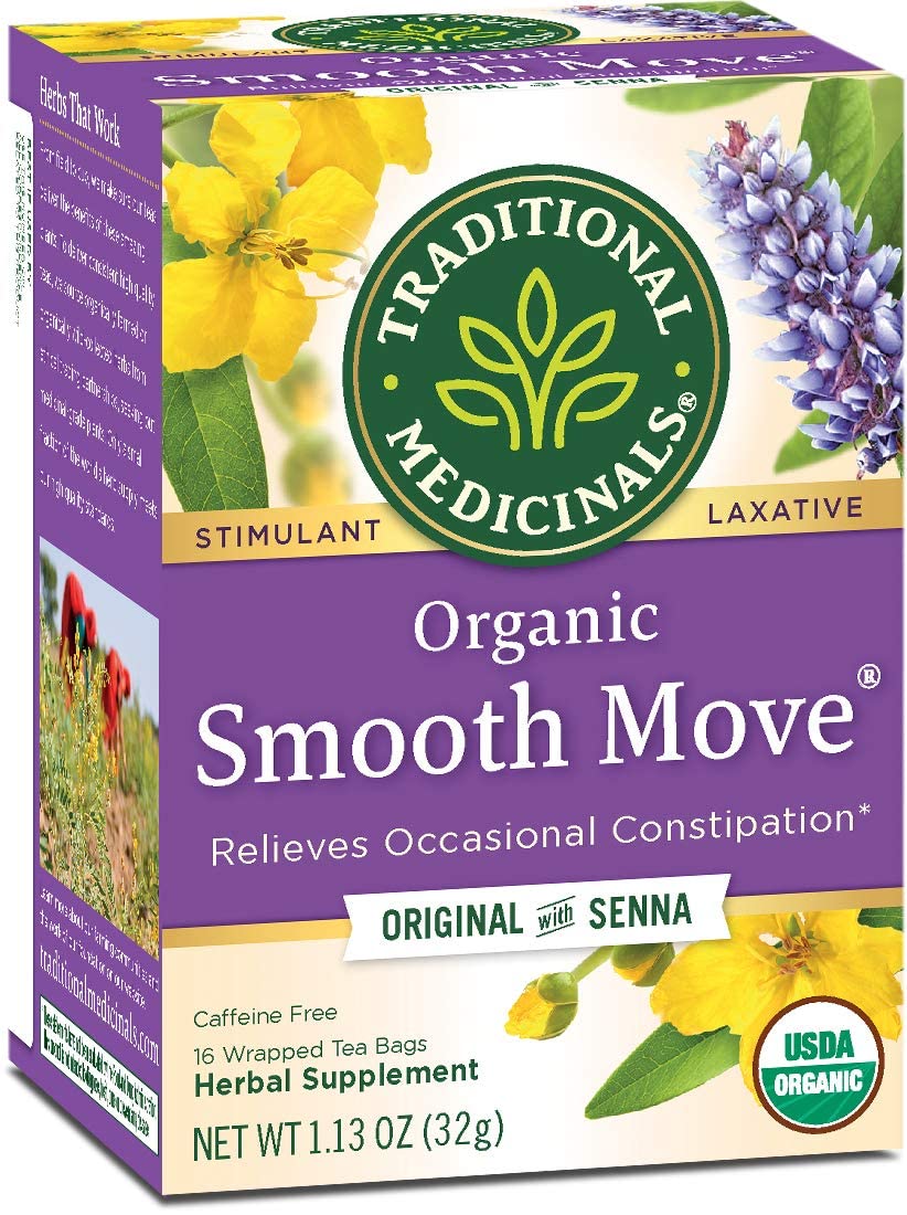 Traditional Medicinals - Organic Smooth Move Original Senna Tea (4 Pack) - 64 Tea Bags Total