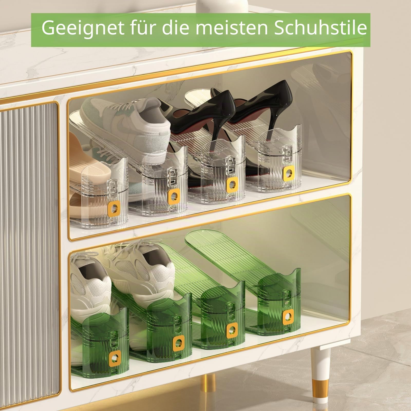 Transparente Schuhstapler 20 Stück schuhstapler platzsparend Platzsparender Schuhorganizer für den Schrank Shoe Organizer