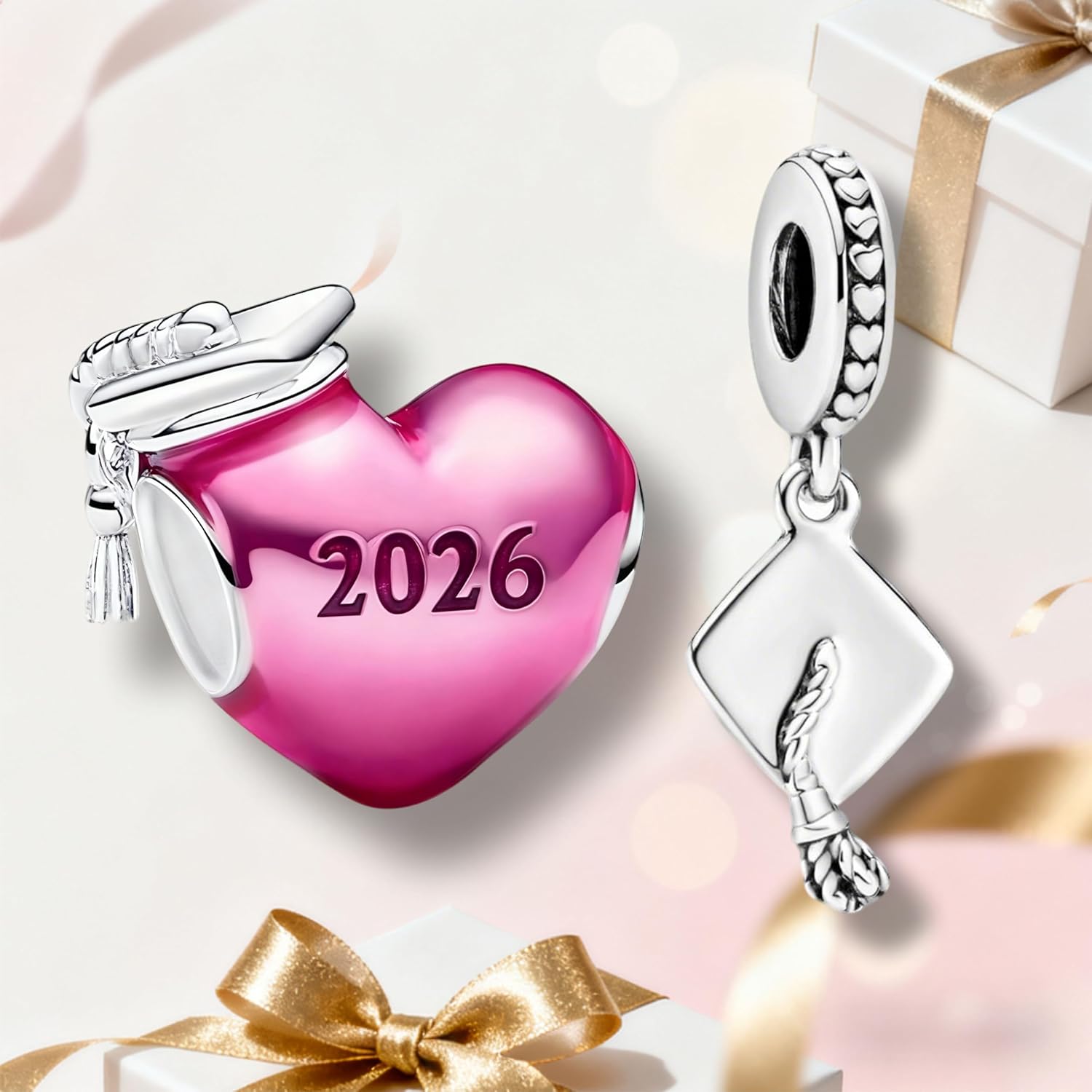 Heart Graduation 2026 Charms for Bracelets and Necklaces Bead Charm for Women - Image 4