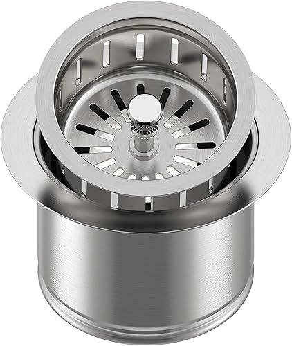 Vista 10 de Kitchen - Kit de brida de acero inoxidable con colador de cesta y tapón de drenaje para drenaje estándar de fregadero de 3 1/2 pulgadas, brida