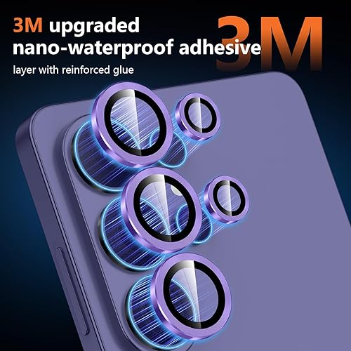 Vista 1363 de para Samsung Galaxy Z Flip 7 Protector de Lente de Cámara, Cubierta de Lente de Vidrio Templado con Anillo de Metal Individual, [Fuerte Adhesión] 1
