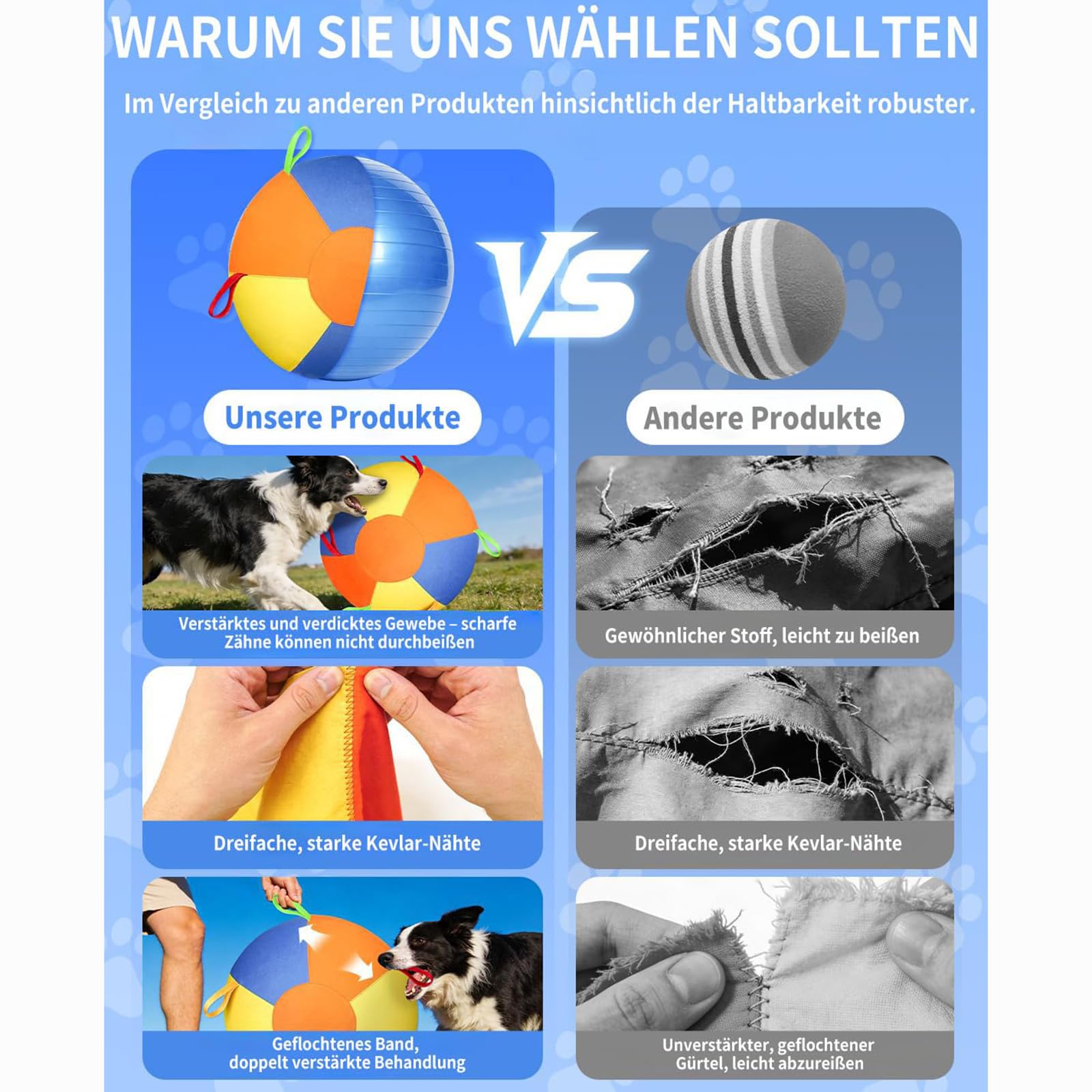 ZVD Herding Ball für Hunde,interaktiver Hundespielzeugball, langlebiger Ball für Hunde, Training, Kauspielzeug, Haustierbedarf, bissfestes Design, für Pferde und Schafe, Hundeball (B; 55CM)
