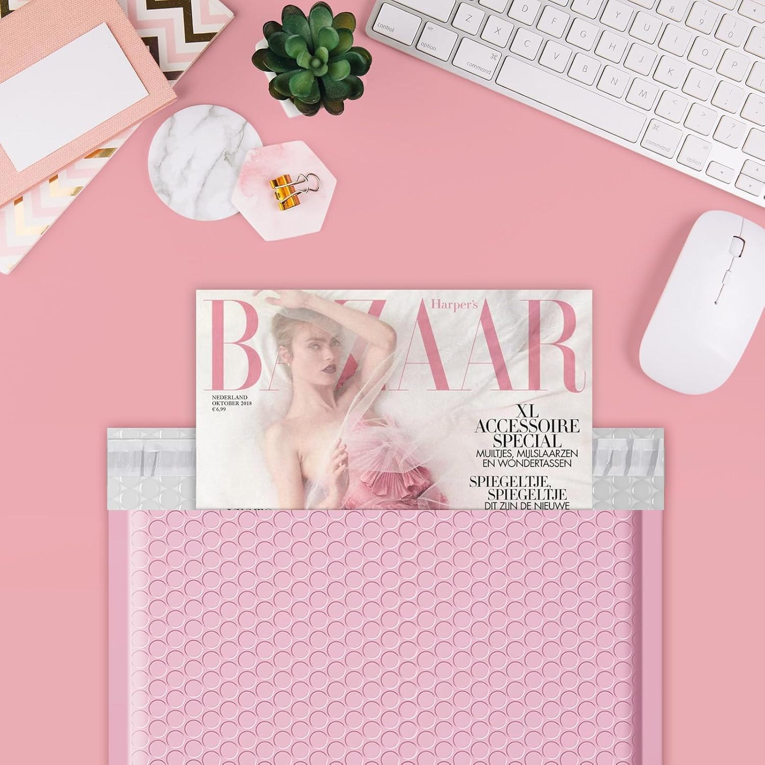 Fuxury Bubble Mailers 8.5x12" Large Bubble Envelopes 40 Pack Usable Size 8.5x11" Thick Padded Mailers for Mailing Books Magazines Clothes Small Business, Light Pink #2