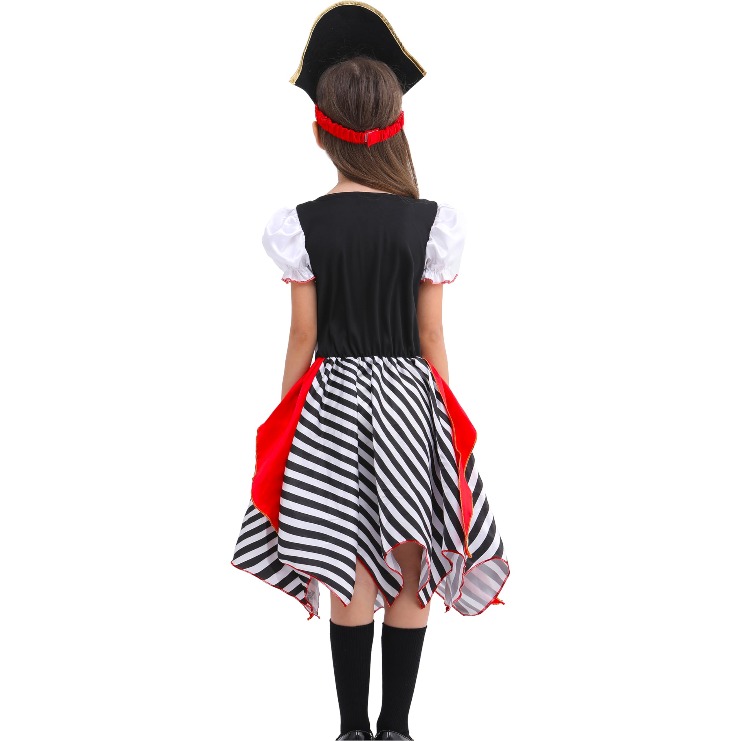 Costume pirata per bambini, Costume pirata di lusso Cosplay Dress Up Set per ragazzi, Costume pirata di lusso principessa per ragazze, Costume pirata con accessori per bambini 3-10 anni
