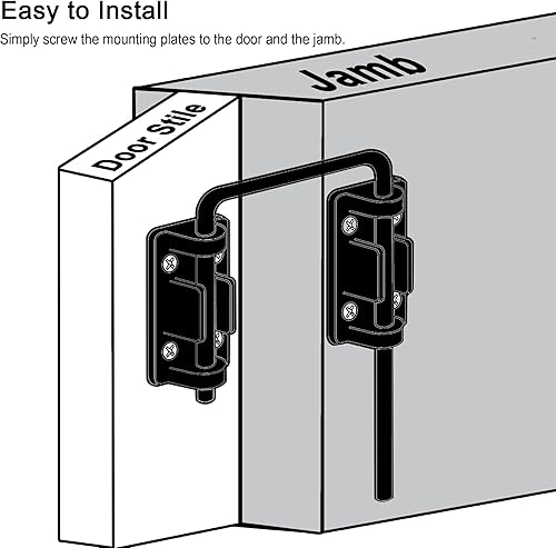 Miniatura 5 de Cerradura de puerta corredera de patio, pestillo grueso antioxidante para valla, jardín, baño, exterior, garaje, ventana (negro, paquete de 2)