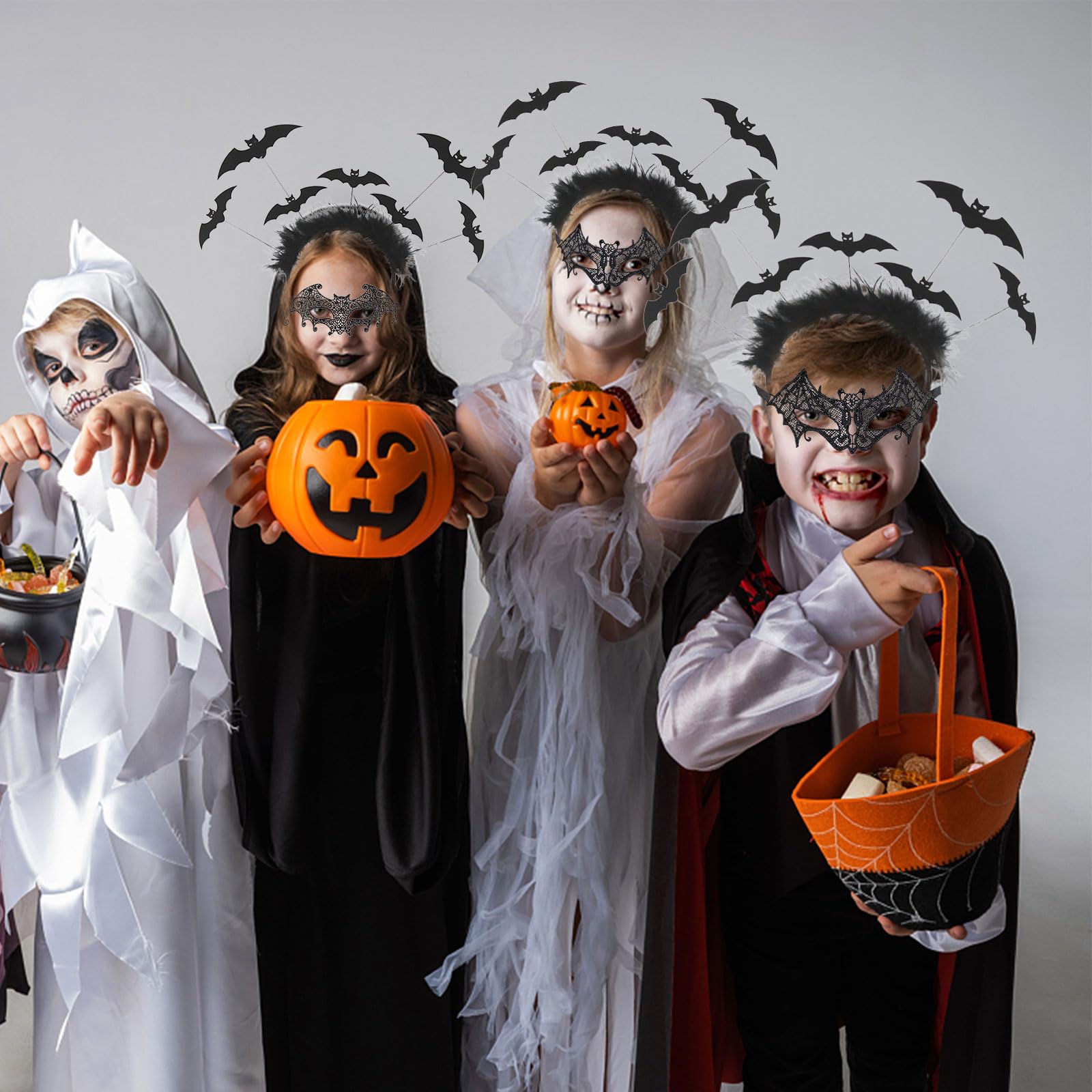 Set De Bandeaux Halloween Chauve-souris Et Araignée – 2 Serre-têtes + 20 Tatouages Temporaires, Flexible Et Antidérapant, Pour Enfant Et Adulte