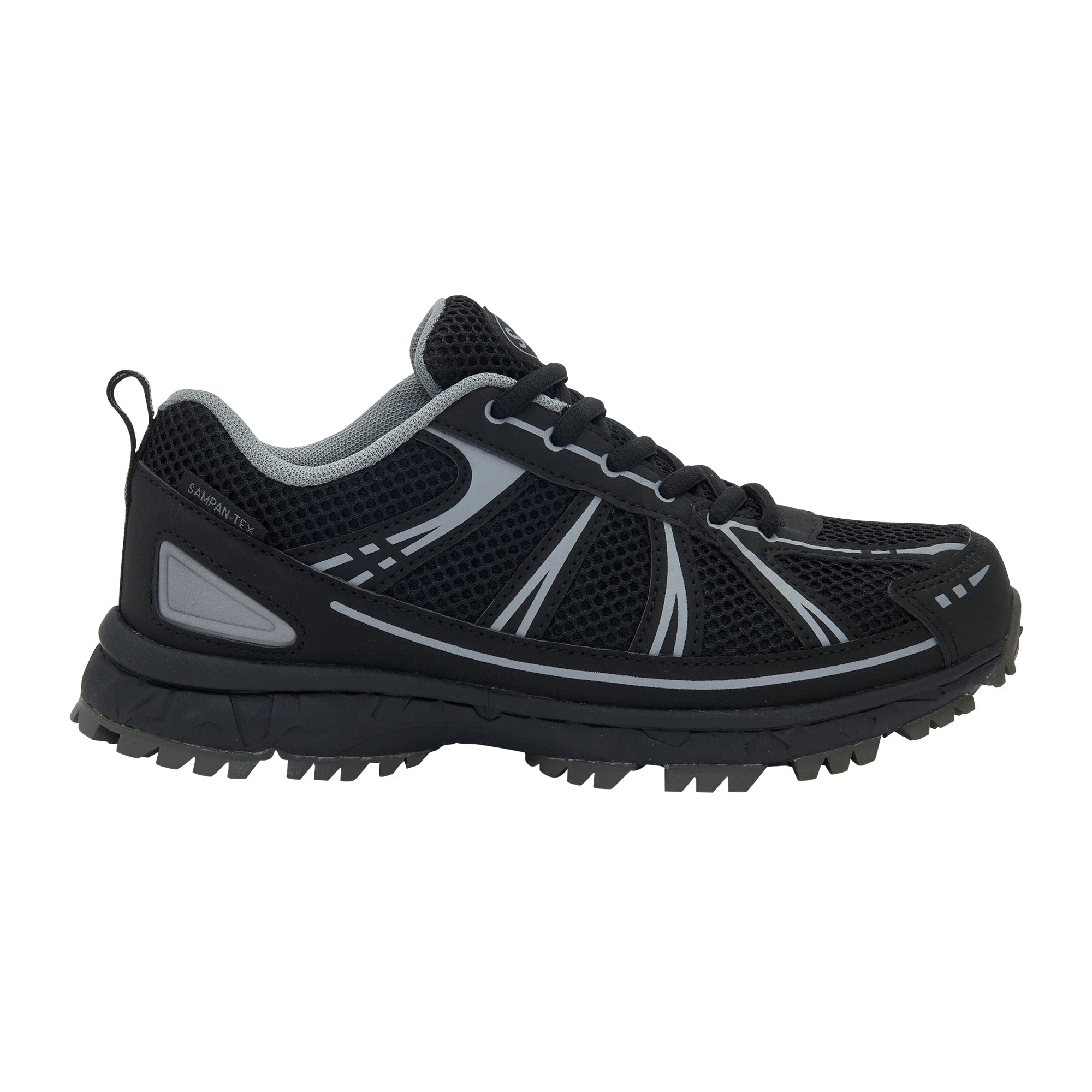 Scholl, Unisex Trampki Lekkie i oddychające z wkładką postawy, Czarny, Czarny Ciemny Szary, 41 EU
