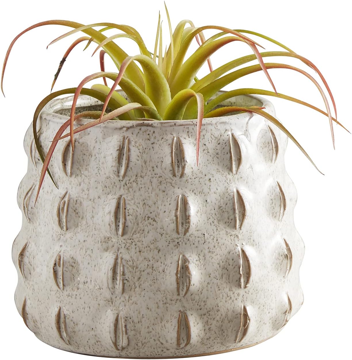 47th & Main Ceramic Planter Pot, 4" Tall, White Textured