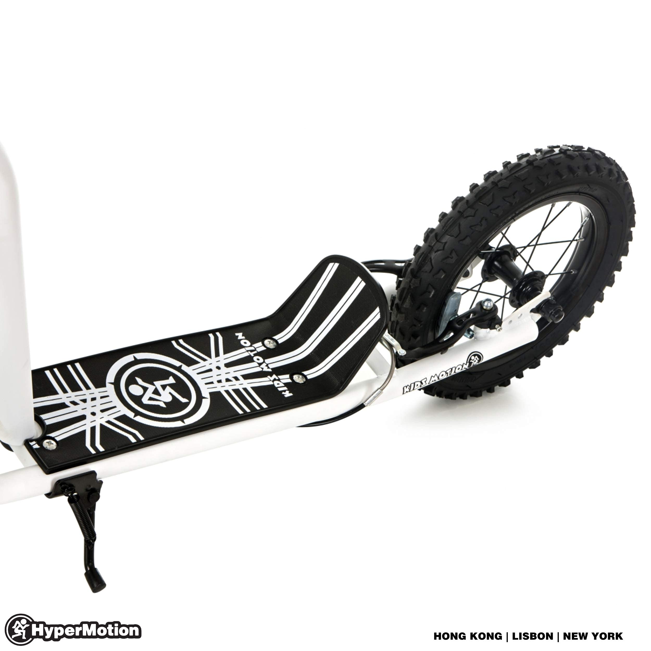 HyperMotion Monopattino Viva - Per Bambini e Ragazzi 12-50 kg | Telaio in Acciaio Robusto, 2 Freni, Altezza Regolabile 78-85 cm | Ruote Gonfiabili da 30 cm | Colore Bianco