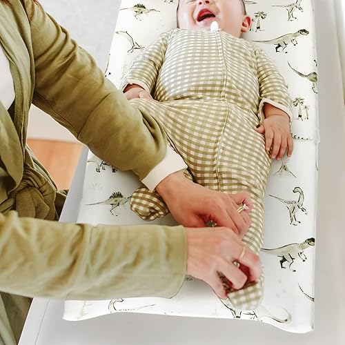 Miniatura 3 de GRSSDER Juego de fundas elásticas para cambiador de punto de jersey ultra suaves, juego de 2, se ajustan a almohadillas de 32"34" x 16", seguras y