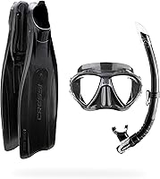 Cressi Pro Star Snorkel Set: Lightweight Fins, Matrix Mask, Gamma Snorkel & Mesh Bag for Snorkeling & Freediving