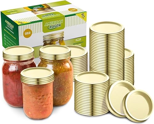 Miniatura 2 de American Raven Ball, Kerr Canning Lids Regular Mouth Silver- 150 Count Thickened Quality Universal Lids for Ball and Kerr Mason Jars, Leakproof