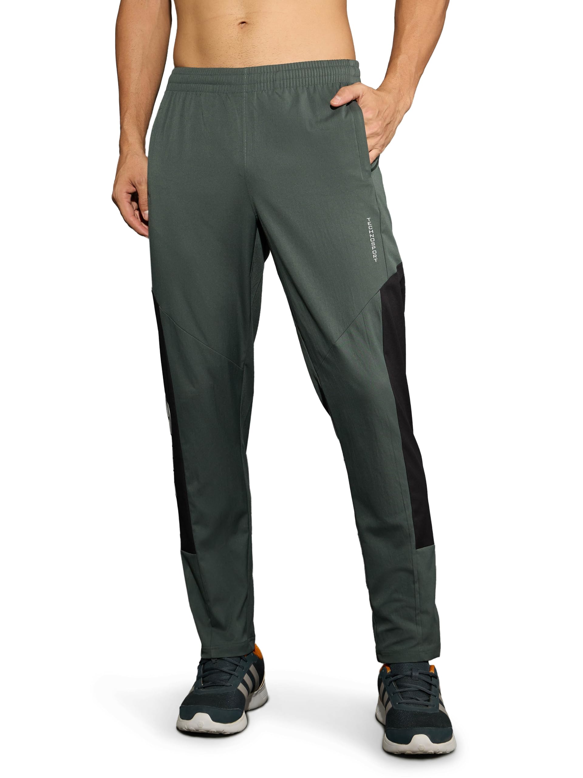 TECHNOSPORT Men Colorblock Slim Fit Sports Trackpants TS Flexi Polyester Mid Rise Drawstring Track Pant for Men Pockets Gym Workout Running Joggers Casual Quick Dry-image-38
