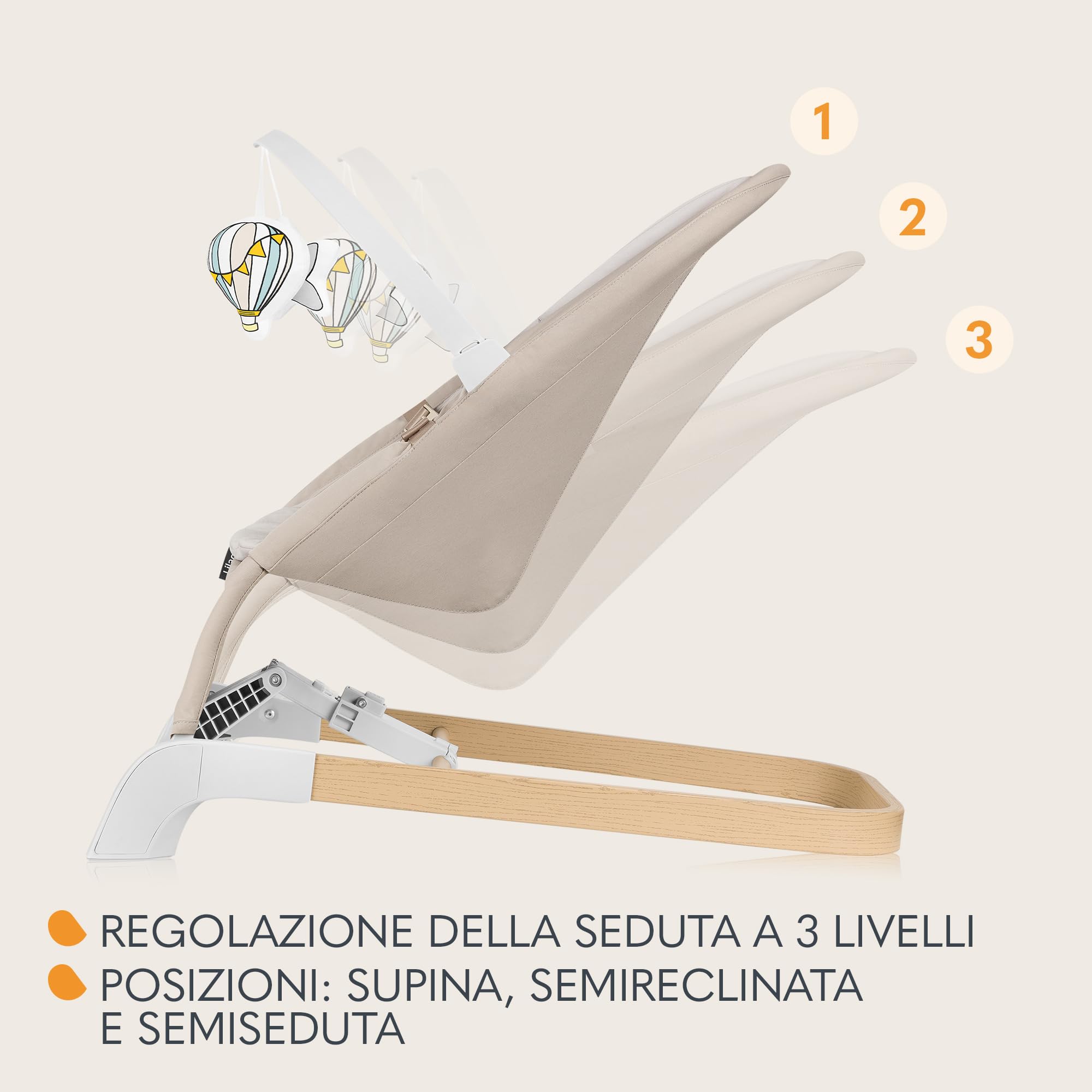 LIONELO Lilac Sdraietta Dondolo 2 in 1 Pieghevole per Neonati fino a 9 kg | Da 0 a 6 Mesi, Inclinazione Regolabile, Cinture a 3 Punti, 2 Giochi, Chiusura a Libro, Leggera 3,2 kg