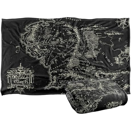 The Lord of the Rings Map of Middle Earth Silky Soft LOTR Blanket