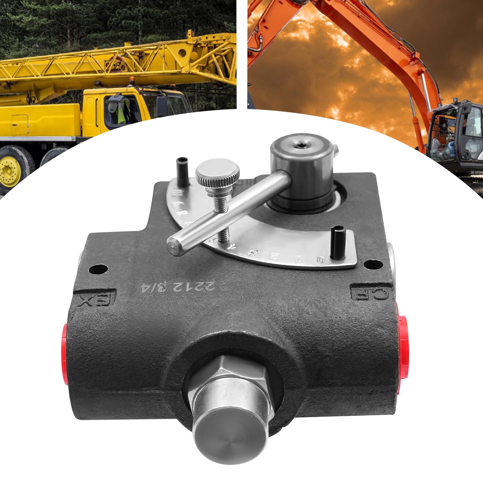 Hydraulic Adjustable Variable Flow Control Valve, Hydraulic Directional Control Valve w/Relief, Hydraulic Acting Valve 0-30 GPM for Small Tractors, Tractor loaders, Log Splitters, 3/4” NPT Port Size