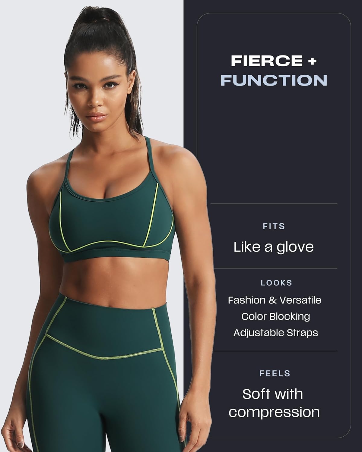 Aoxjox Women's Workout Sports Bras Fitness Training Gym Lexi Lined Bra Yoga Crop Tank - Image 2