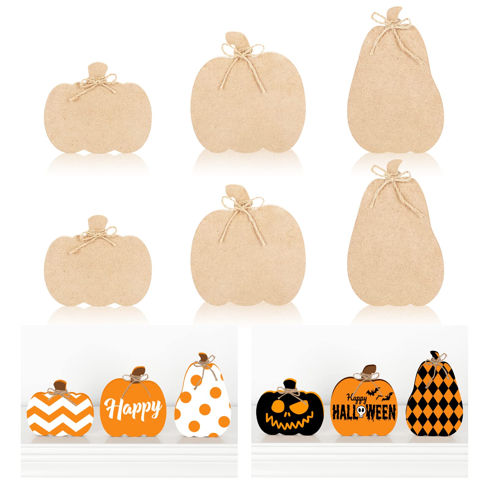 Découpes en bois citrouille d'automne pour décoration de table DIY