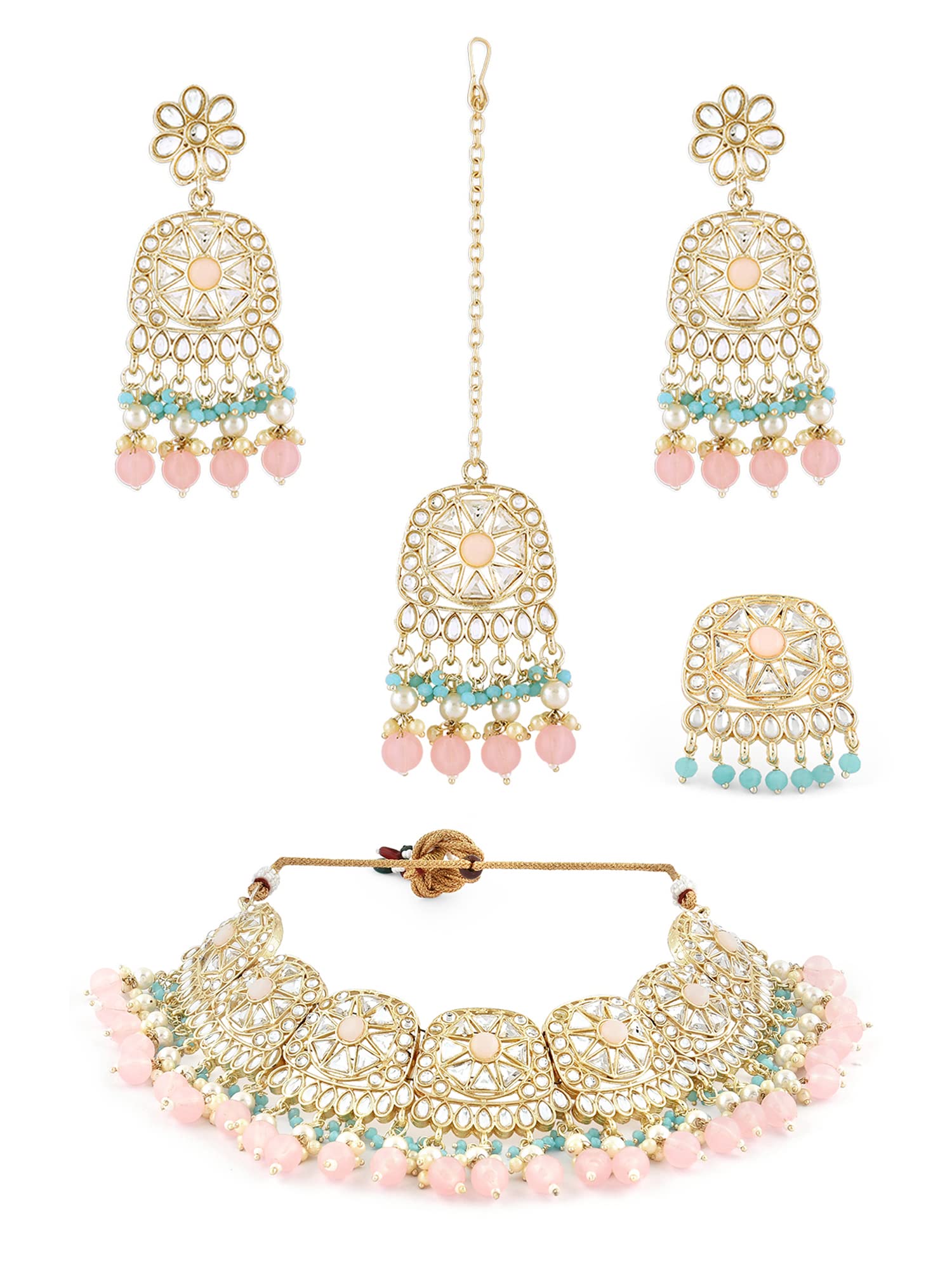 See full amazon price history chart for ZAVERI PEARLS Turquoise Blue & Pink Beads Drop Kundan Choker Necklace Earring Maangtikka Ring Set For Women-ZPFK16015 ZAVERI PEARLS Turquoise Blue & Pink Beads Drop Kundan Choker Necklace Earring Maangtikka Ring Set For Women-ZPFK16015 (B0C4H3MD9Q) Amazon Price History, Amazon Price Tracker