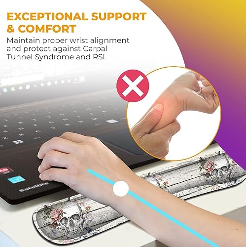 Miniatura 5 de Alfombrilla de mouse con soporte de muñeca, alfombrilla de mouse de gel ergonómica, reposamuñecas de teclado de espuma viscoelástica, diseño de