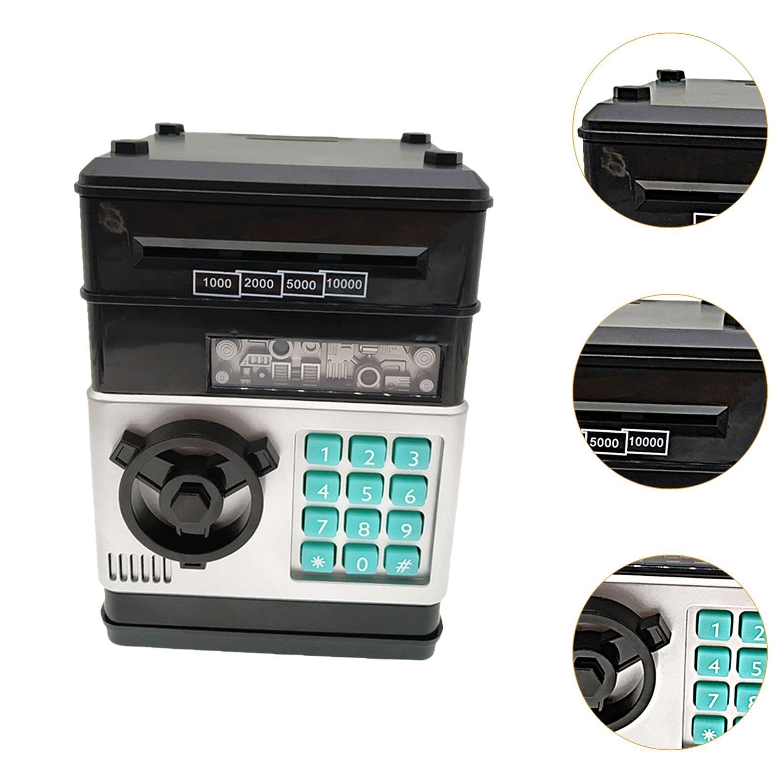 Sharplace ATM Piggy Bank Piccolo Salvadanaio Creativo per età 3 4 5 6 7 8 Anni Regalo di Compleanno, Nero