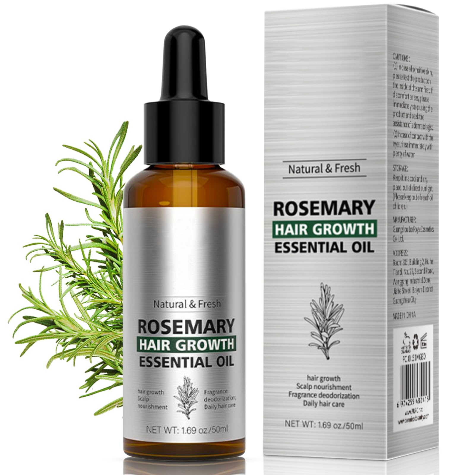 Lucoss Beauty Rosemary Oil for Hair Growth, Serum, 1.69Oz - Nourishing Oil For Dry Itchy Scalp, Hair Strengthening Oil For Men And Women